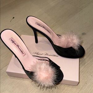 Agent Provocateur high heels Pom Pom fur rare 37 pink black